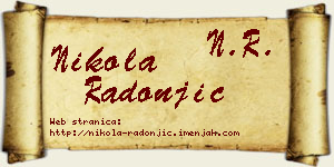 Nikola Radonjić vizit kartica